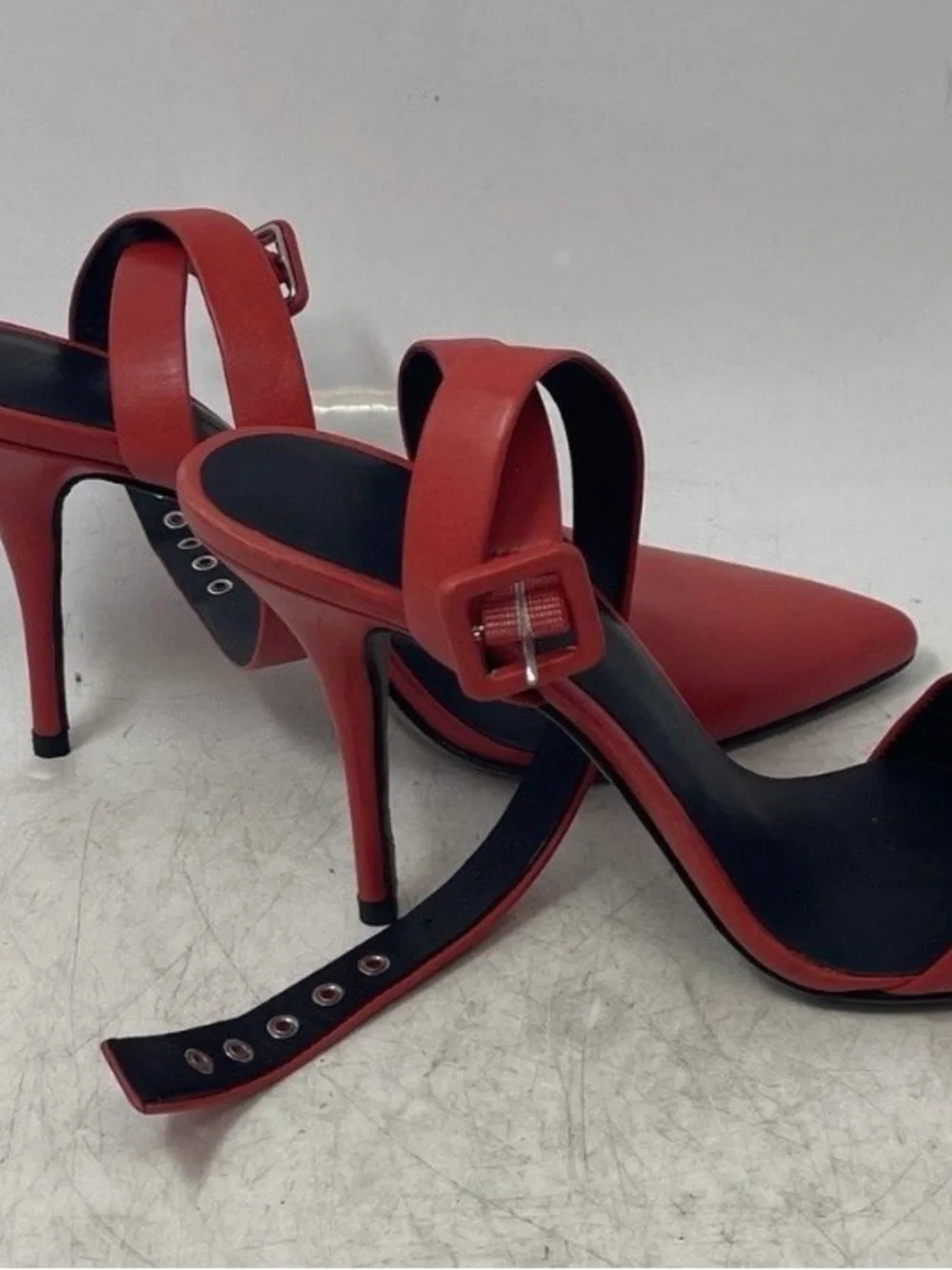 Alexander Wang Red Leather Pointed Toe Slingback Heels 36.5